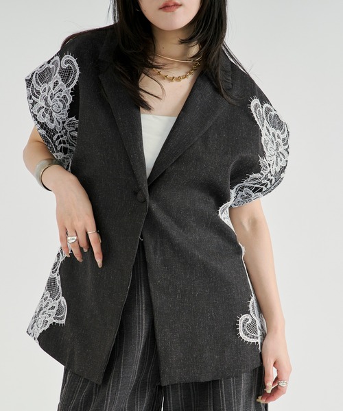 Ezick(エジック)の「side lace-trimmed vest/サイドレーストリムベスト(ベスト・レディース・ブラック・FREE)」の15枚目の写真