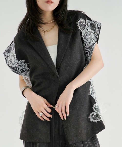 Ezick(エジック)の「side lace-trimmed vest/サイドレーストリムベスト(ベスト・レディース・ブラック・FREE)」の13枚目の写真