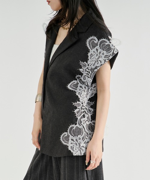 Ezick(エジック)の「side lace-trimmed vest/サイドレーストリムベスト(ベスト・レディース・ブラック・FREE)」の11枚目の写真
