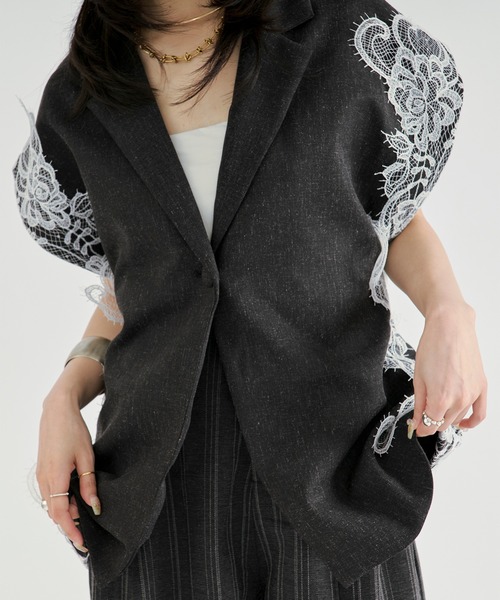 Ezick(エジック)の「side lace-trimmed vest/サイドレーストリムベスト(ベスト・レディース・ブラック・FREE)」の16枚目の写真