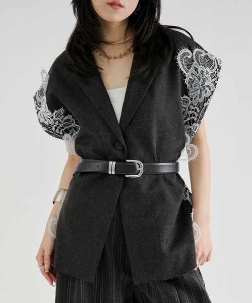 Ezick(エジック)の「side lace-trimmed vest/サイドレーストリムベスト(ベスト・レディース・ブラック・FREE)」の19枚目の写真