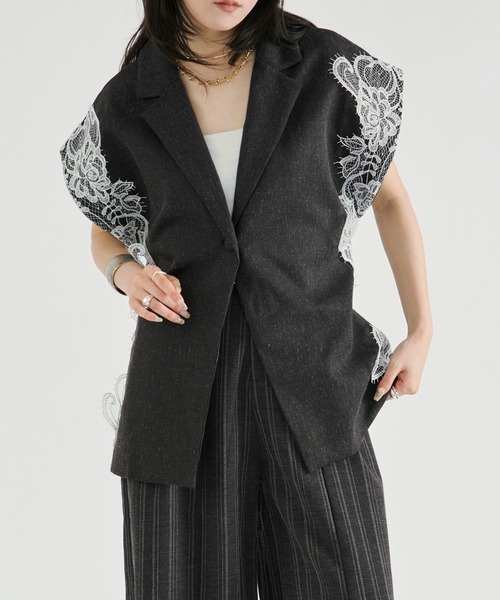 Ezick(エジック)の「side lace-trimmed vest/サイドレーストリムベスト(ベスト・レディース・ブラック・FREE)」の12枚目の写真