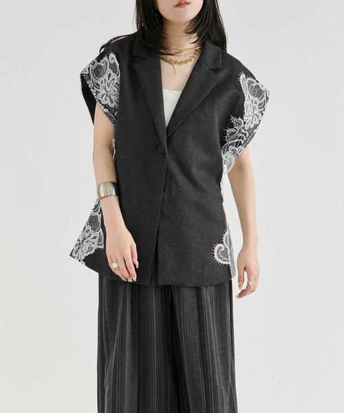 Ezick(エジック)の「side lace-trimmed vest/サイドレーストリムベスト(ベスト・レディース・ブラック・FREE)」の10枚目の写真