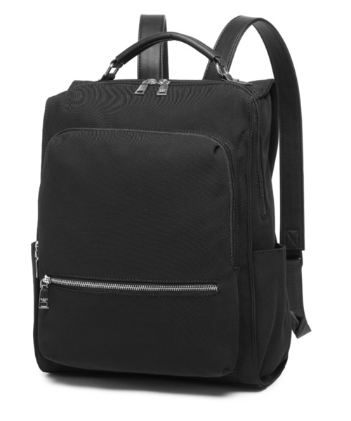 GUSCIO（グッシオ）の「【グッシオベーシック】スクエア リュック ビジネスリュック 撥水 スリム きれいめ A4 通勤 通学（バックパック/リュック・レディース・ブラック/グレー/チャコールグレー・FREE）」の4枚目の写真