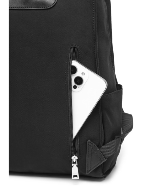 GUSCIO（グッシオ）の「【グッシオベーシック】スクエア リュック ビジネスリュック 撥水 スリム きれいめ A4 通勤 通学（バックパック/リュック・レディース・ブラック/グレー/チャコールグレー・FREE）」の10枚目の写真