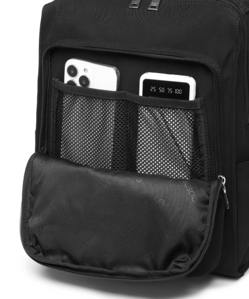 GUSCIO（グッシオ）の「【グッシオベーシック】スクエア リュック ビジネスリュック 撥水 スリム きれいめ A4 通勤 通学（バックパック/リュック・レディース・ブラック/グレー/チャコールグレー・FREE）」の15枚目の写真