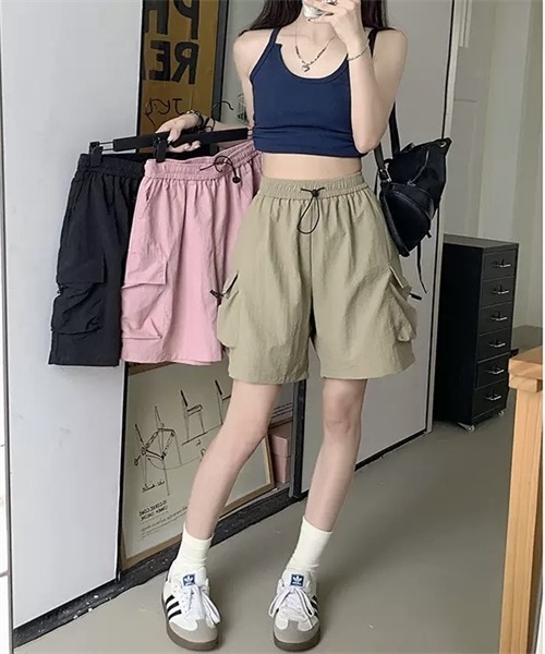 Dream garden（ドリームガーデン）の「イージーカーゴショーツ（カーゴパンツ・レディース・ブラック/カーキ/ピンク・L/XL/3XL/S/M/XXL）」の15枚目の写真