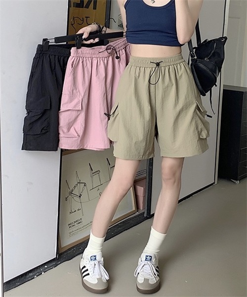 Dream garden（ドリームガーデン）の「イージーカーゴショーツ（カーゴパンツ・レディース・ブラック/カーキ/ピンク・L/XL/3XL/S/M/XXL）」の16枚目の写真