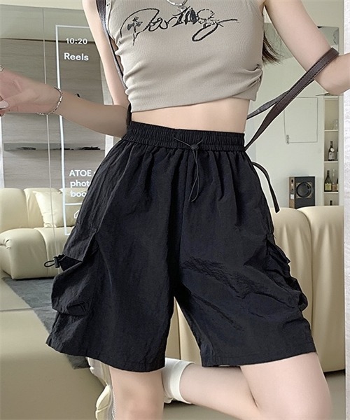 Dream garden（ドリームガーデン）の「イージーカーゴショーツ（カーゴパンツ・レディース・ブラック/カーキ/ピンク・L/XL/3XL/S/M/XXL）」の4枚目の写真