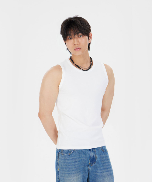 MAKEITTO(メイキット)の「ベーシックスリーブレストップ_ホワイト(Tシャツ/カットソー・メンズ・ホワイト・MEDIUM/LARGE)」の1枚目の写真