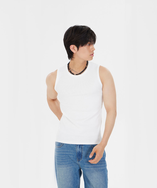 MAKEITTO(メイキット)の「ベーシックスリーブレストップ_ホワイト(Tシャツ/カットソー・メンズ・ホワイト・MEDIUM/LARGE)」の2枚目の写真