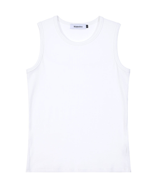 MAKEITTO(メイキット)の「ベーシックスリーブレストップ_ホワイト(Tシャツ/カットソー・メンズ・ホワイト・MEDIUM/LARGE)」の3枚目の写真
