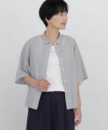 human woman（ヒューマンウーマン）の「◆【清涼素材   ウォッシャブル】ボイルドビーストライプブラウス（シャツ/ブラウス）」
