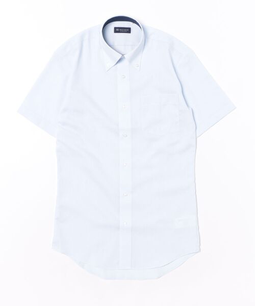 TOKYO SHIRTS（トウキョウシャツ）の「【吸水速乾】 形態安定ノンアイロン ボタンダウン 半袖ビジネスワイシャツ（ビジネスシャツ・メンズ・サックスブルー・首回り43cm/首回り42cm/首回り39cm/首回り41cm/首回り37cm）」の6枚目の写真
