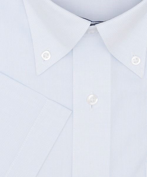 TOKYO SHIRTS（トウキョウシャツ）の「【吸水速乾】 形態安定ノンアイロン ボタンダウン 半袖ビジネスワイシャツ（ビジネスシャツ・メンズ・サックスブルー・首回り43cm/首回り42cm/首回り39cm/首回り41cm/首回り37cm）」の3枚目の写真