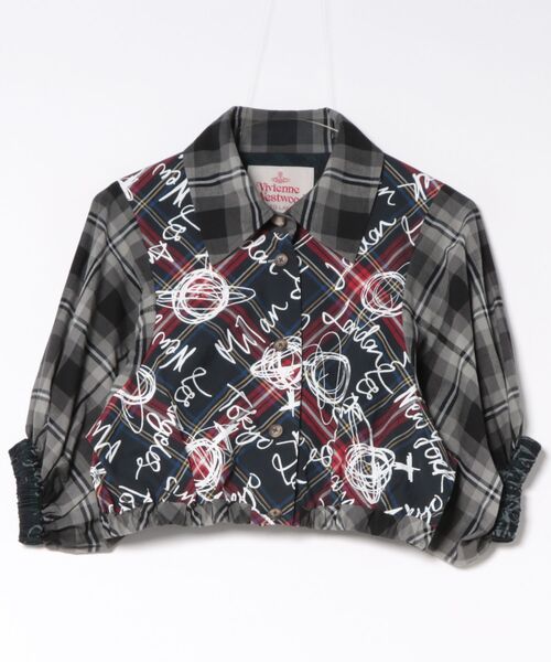 Vivienne Westwood(ヴィヴィアンウエストウッド)の「Littie Cities Checkクロップドシャツ(シャツ/ブラウス・レディース・ブラック系その他/ブルー系その他・FREE)」の2枚目の写真