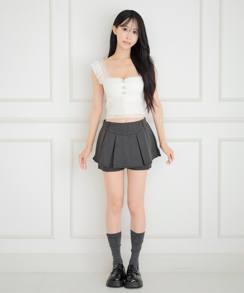 ALLuRing ChaRm(アリュリングチャーム)の「Box Pleated Culottes / ボックスプリーツキュロット(スカート・レディース・ブラウン/チャコールグレー・S/M)」の17枚目の写真