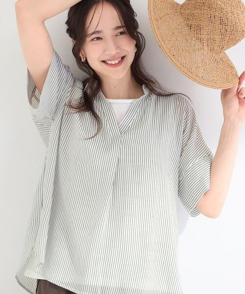 SHOO・LA・RUE(シューラルー)の「【2点セット/S-LL/洗濯機可】時短でコーデ決まる スラブスキッパーシャツ+タンクトップ(その他トップス・レディース・ブルー系7/ブラウン系/ピンク系/ネイビー/ホワイト系3・03/02/01/04)」の2枚目の写真