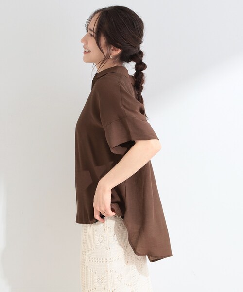SHOO・LA・RUE(シューラルー)の「【2点セット/S-LL/洗濯機可】時短でコーデ決まる スラブスキッパーシャツ+タンクトップ(その他トップス・レディース・ブルー系7/ブラウン系/ピンク系/ネイビー/ホワイト系3・03/02/01/04)」の10枚目の写真