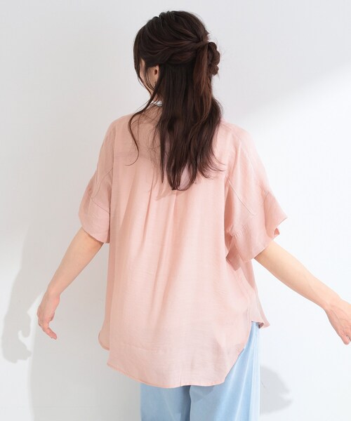 SHOO・LA・RUE(シューラルー)の「【2点セット/S-LL/洗濯機可】時短でコーデ決まる スラブスキッパーシャツ+タンクトップ(その他トップス・レディース・ブルー系7/ブラウン系/ピンク系/ネイビー/ホワイト系3・03/02/01/04)」の14枚目の写真