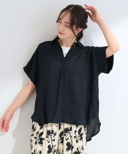 SHOO・LA・RUE(シューラルー)の「【2点セット/S-LL/洗濯機可】時短でコーデ決まる スラブスキッパーシャツ+タンクトップ(その他トップス・レディース・ブルー系7/ブラウン系/ピンク系/ネイビー/ホワイト系3・03/02/01/04)」の17枚目の写真