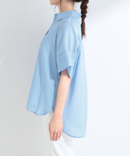 SHOO・LA・RUE(シューラルー)の「【2点セット/S-LL/洗濯機可】時短でコーデ決まる スラブスキッパーシャツ+タンクトップ(その他トップス・レディース・ブルー系7/ブラウン系/ピンク系/ネイビー/ホワイト系3/ブルーグリーン・03/02/01/04)」の20枚目の写真