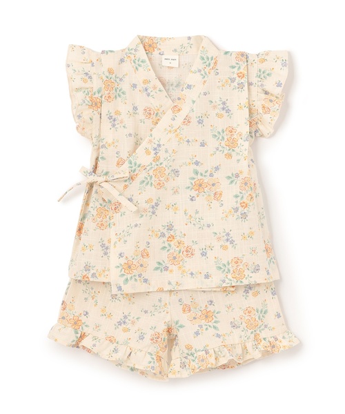petit main(プティマイン)の「花柄フリル甚平(浴衣・キッズ・アイボリー/ライトブルー/ライトピンク・80cm/130cm/110cm/120cm/90cm/100cm)」の6枚目の写真