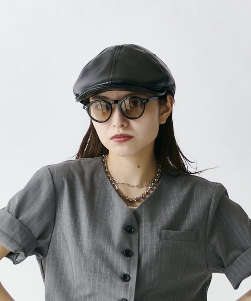 CPH(シーピーエイチ)の「CPH Exclusive / シンセティックレザー ハンチング(ハンチング/ベレー帽・メンズ・ブラウン/ブラック・FREE)」の12枚目の写真