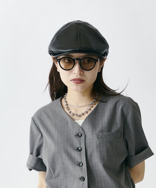CPH(シーピーエイチ)の「CPH Exclusive / シンセティックレザー ハンチング(ハンチング/ベレー帽・メンズ・ブラウン/ブラック・FREE)」の13枚目の写真