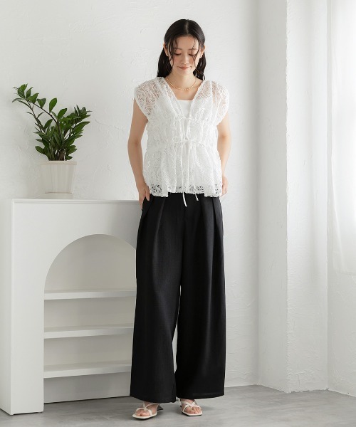 Nulli(ヌリ)の「リネンライクワイドパンツ(その他パンツ・レディース・ブラック/ブラウン/グレイッシュベージュ・FREE)」の6枚目の写真
