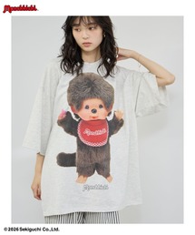 【 Monchhichi / モンチッチ 】 ルーズシルエットフォトTシャツ アクリルホルダーキー付き