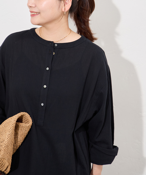 JOURNAL STANDARD(ジャーナルスタンダード)の「《追加》ソフトガーゼ2WAYワンピース(ワンピース・レディース・レッド/ブラウン/ブラック・FREE)」の10枚目の写真