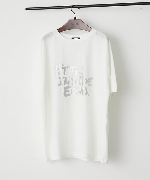 Remind me and forever(リマインドミーアンドフォーエバー)の「【接触冷感ひんやりタッチ】【WEB限定】箔3段プリントTシャツ(Tシャツ/カットソー・レディース・チャコールグレー/ブラック/オフホワイト・FREE)」の14枚目の写真