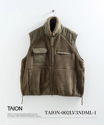 【TAION(タイオン)】〈ユニセックス〉ノンダウン ミリタリー パイルフリース ハイネック ベスト