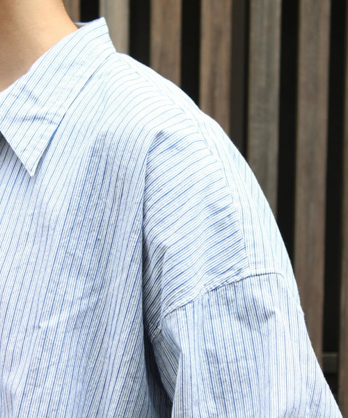 Marvine Pontiak shirt makers(マービンポンティアックシャツメーカーズ)の「Marvine Pontiak / マービンポンティアックシャツメーカーズ Twist P/O Stripe(シャツ/ブラウス・メンズ・ブルー・FREE)」の10枚目の写真