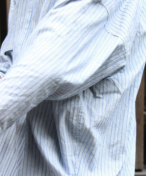 Marvine Pontiak shirt makers(マービンポンティアックシャツメーカーズ)の「Marvine Pontiak / マービンポンティアックシャツメーカーズ Twist P/O Stripe(シャツ/ブラウス・メンズ・ブルー・FREE)」の11枚目の写真