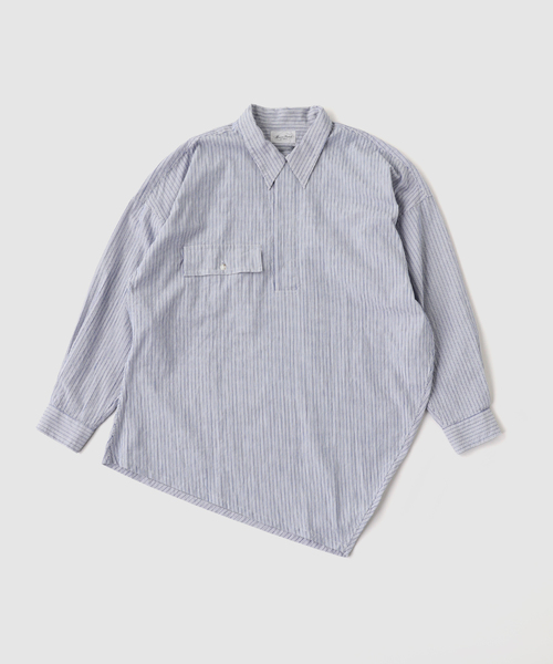 Marvine Pontiak shirt makers(マービンポンティアックシャツメーカーズ)の「Marvine Pontiak / マービンポンティアックシャツメーカーズ Twist P/O Stripe(シャツ/ブラウス・メンズ・ブルー・FREE)」の2枚目の写真