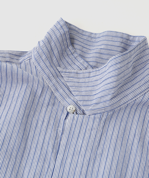 Marvine Pontiak shirt makers(マービンポンティアックシャツメーカーズ)の「Marvine Pontiak / マービンポンティアックシャツメーカーズ Twist P/O Stripe(シャツ/ブラウス・メンズ・ブルー・FREE)」の5枚目の写真