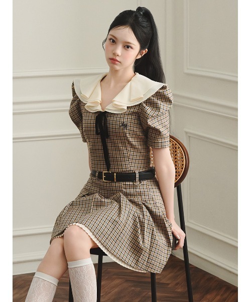 LILY BROWN(リリーブラウン)の「【LILY BROWN×Hearts2Hearts】プリーツスカート(スカート・レディース・グレー/ブラック/チェック・0/1)」の3枚目の写真