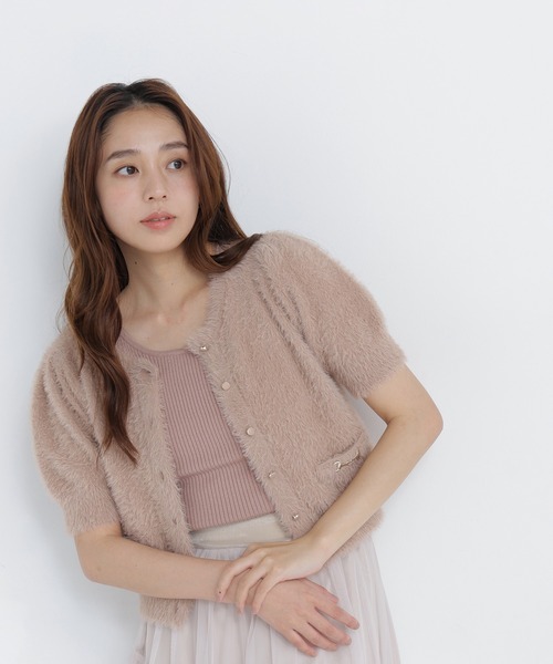 NATURAL BEAUTY BASIC(ナチュラルビューティーベーシック)の「<CanCam10月号掲載>ビット付きシャギーアンサンブル(ニット/セーター・レディース・ベージュ/オフホワイト/チャコールグレー・フリ-)」の11枚目の写真