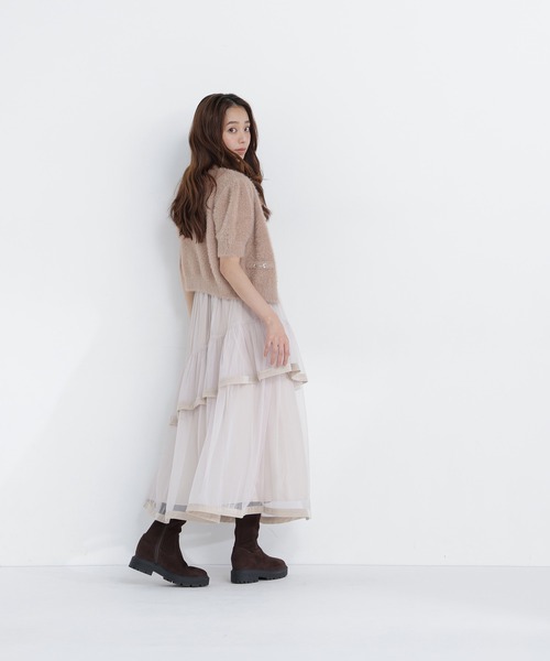 NATURAL BEAUTY BASIC(ナチュラルビューティーベーシック)の「<CanCam10月号掲載>ビット付きシャギーアンサンブル(ニット/セーター・レディース・ベージュ/オフホワイト/チャコールグレー・フリ-)」の14枚目の写真