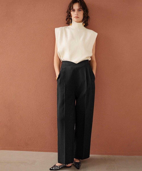 ELFRANK(エルフランク)の「【2026AW】【S~Lサイズ展開】アシンメトリーハイウエストワイドパンツ 洗える《着用動画あり》(その他パンツ・レディース・ダークブラウン/オフホワイト/ブラック・S/M/L)」の3枚目の写真