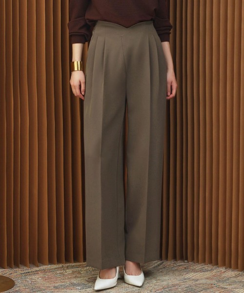ELFRANK(エルフランク)の「【2026AW】【S~Lサイズ展開】アシンメトリーハイウエストワイドパンツ 洗える《着用動画あり》(その他パンツ・レディース・ダークブラウン/オフホワイト/ブラック・S/M/L)」の10枚目の写真