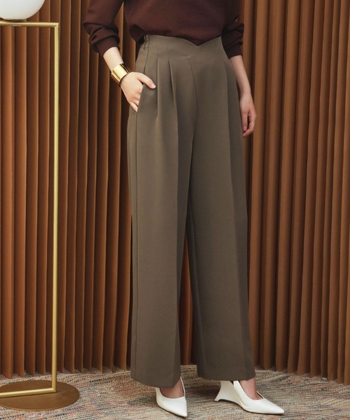 ELFRANK(エルフランク)の「【2026AW】【S~Lサイズ展開】アシンメトリーハイウエストワイドパンツ 洗える《着用動画あり》(その他パンツ・レディース・ダークブラウン/オフホワイト/ブラック・S/M/L)」の11枚目の写真