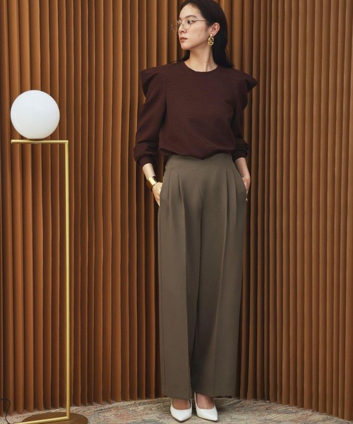 ELFRANK(エルフランク)の「【2026AW】【S~Lサイズ展開】アシンメトリーハイウエストワイドパンツ 洗える《着用動画あり》(その他パンツ・レディース・ダークブラウン/オフホワイト/ブラック・S/M/L)」の13枚目の写真