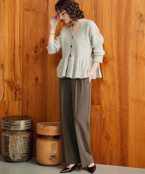 ELFRANK(エルフランク)の「【2026AW】【S~Lサイズ展開】アシンメトリーハイウエストワイドパンツ 洗える《着用動画あり》(その他パンツ・レディース・ダークブラウン/オフホワイト/ブラック・S/M/L)」の14枚目の写真