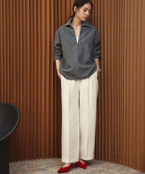 ELFRANK(エルフランク)の「【2026AW】【S~Lサイズ展開】アシンメトリーハイウエストワイドパンツ 洗える《着用動画あり》(その他パンツ・レディース・ダークブラウン/オフホワイト/ブラック・S/M/L)」の17枚目の写真