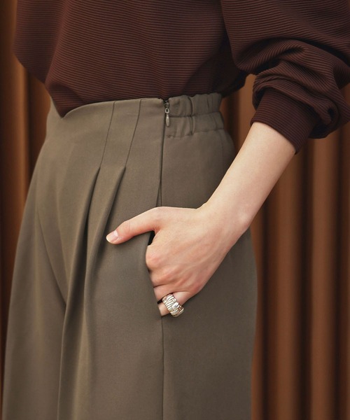 ELFRANK(エルフランク)の「【2026AW】【S~Lサイズ展開】アシンメトリーハイウエストワイドパンツ 洗える《着用動画あり》(その他パンツ・レディース・ダークブラウン/オフホワイト/ブラック・S/M/L)」の20枚目の写真