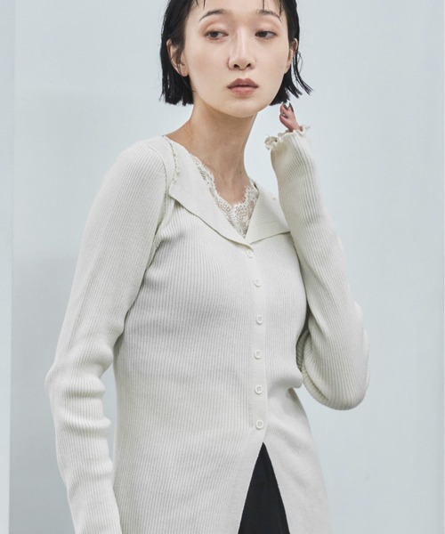 feepur(フェピュール)の「【ハンドウォッシャブル】レースドッキングリブニット(ニット/セーター・レディース・ブラック/アイボリー・MEDIUM)」の20枚目の写真