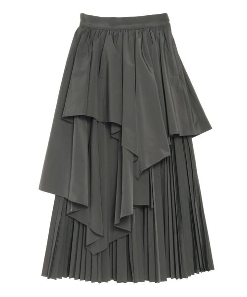 ELENDEEK(エレンディーク)の「ASYMMETRY PLEATS SK(スカート・レディース・チャコールグレー/ブルー・1/2)」の1枚目の写真